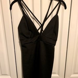 Forever 21 black strappy mini dress -M